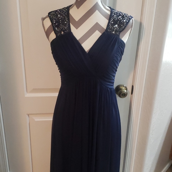 Nightway Navy Blue Gown - Picture 3 of 8